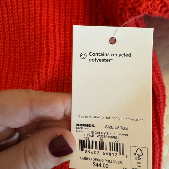 NWT Orangish Reddish Sweater - Picture 5 of 8